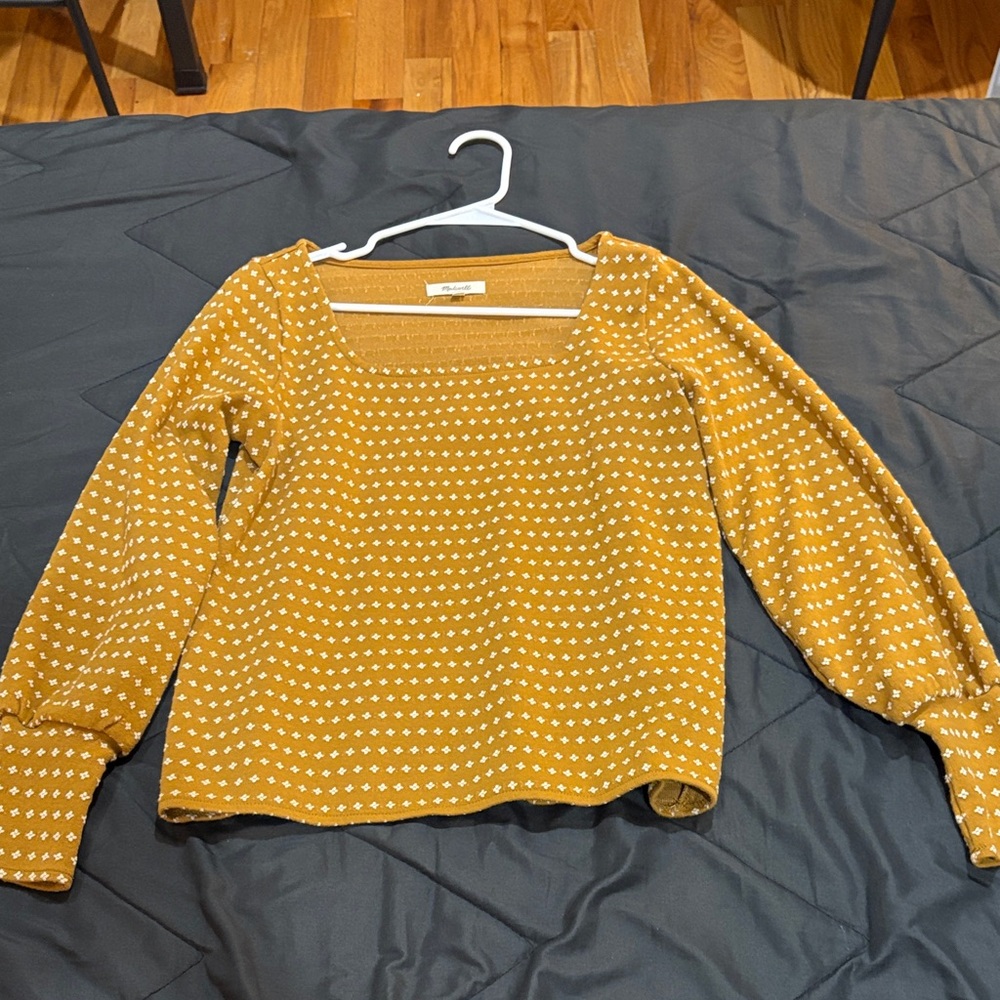 madewell mustard long sleeve shirt